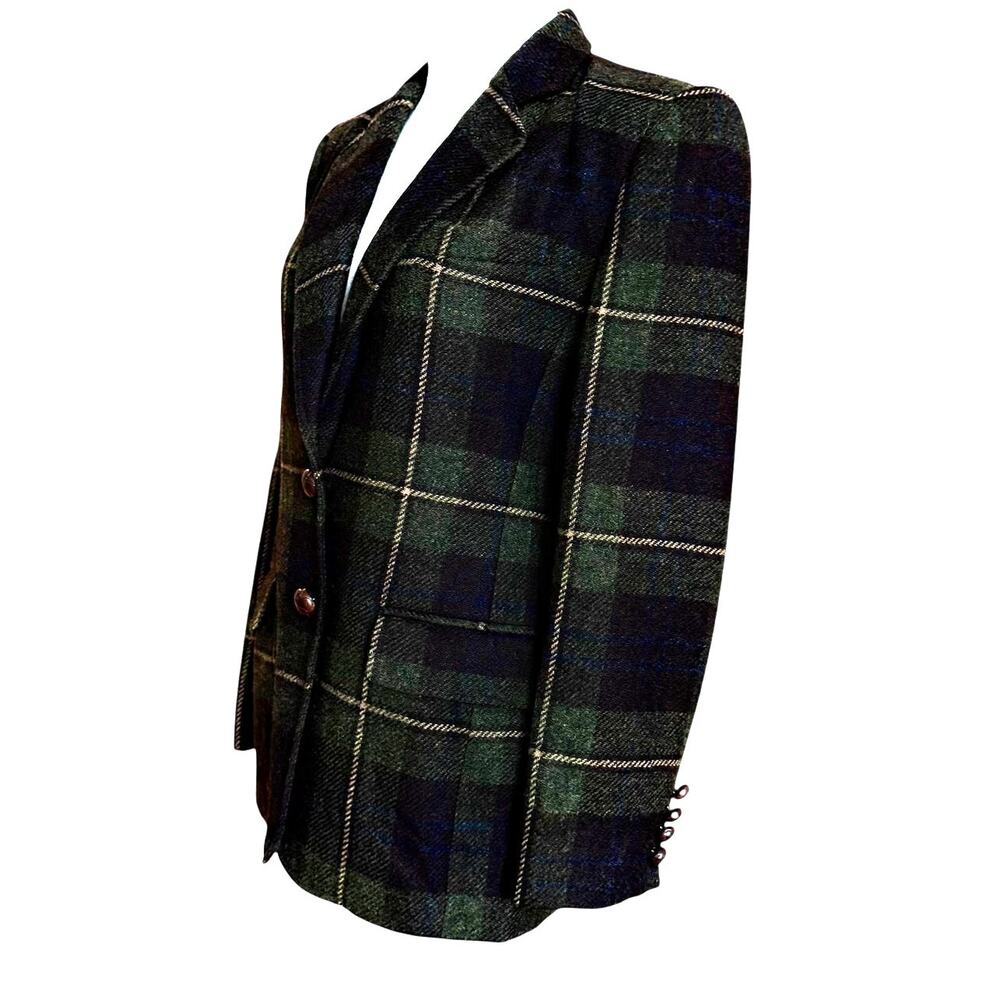 LAUREN RALPH LAUREN Vintage 100% Wool Plaid Blazer Size 6P Fully Lined - Picture 6 of 12